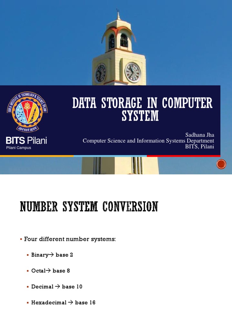 Data Storage in Computer System: BITS Pilani | PDF | Numbers ...
