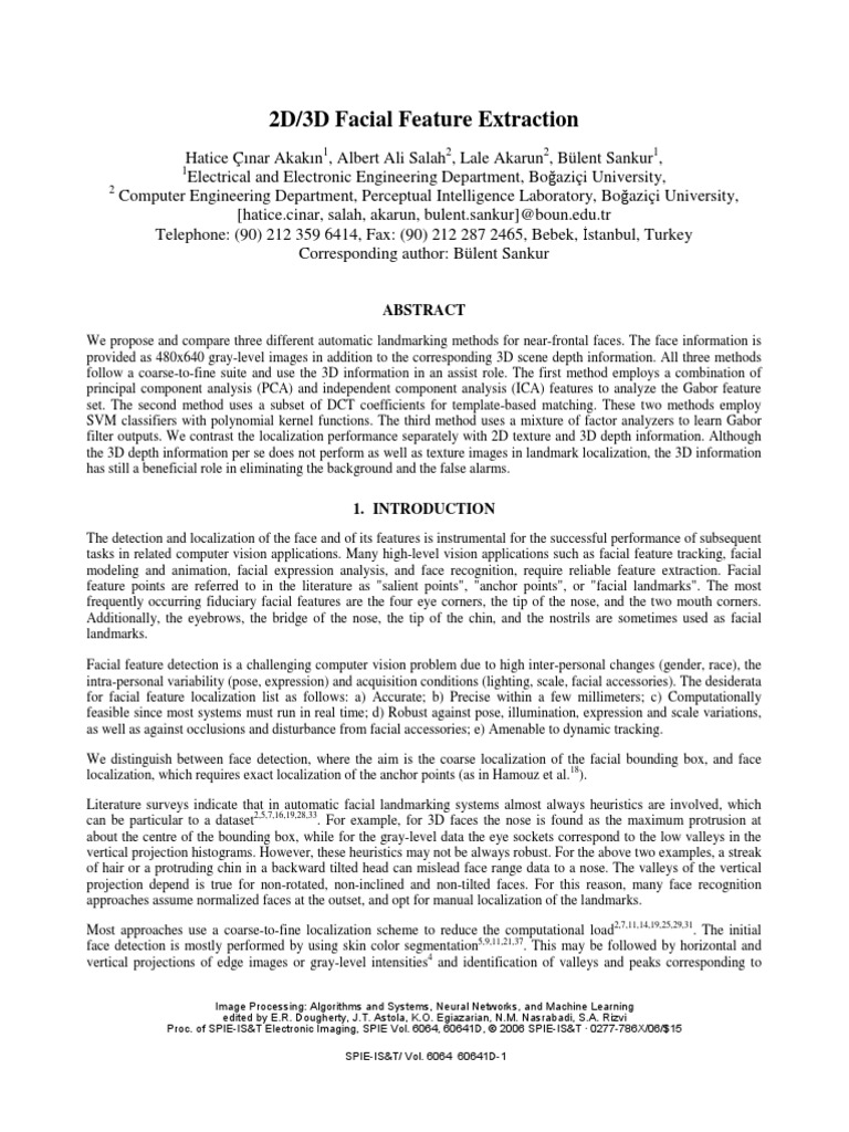 Facial Features Extraction | PDF | Principal Component Analysis ...