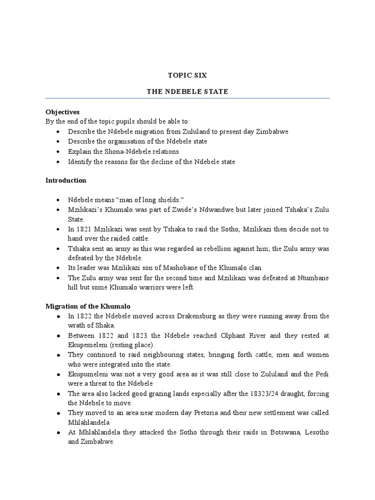 Edited Ndebele State | PDF | Southern Africa | Africa