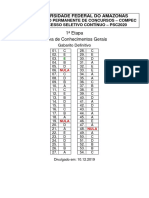 UFAM-PSC 2019 - 1a Etapa - Gabarito