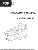 Operator'S Manual: Ricoh Fax880 MP