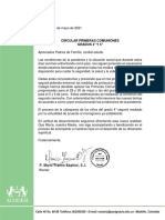 R-044-21 Circular Primeras Comuniones 4° y 5°