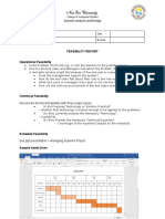 Systems Analysis and Design: Feasibility Report