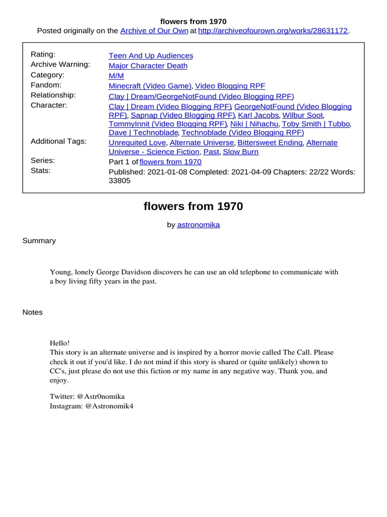 Flowers From 1970 PDF