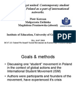 Struggling to get united. Contemporary student movement in Poland as a part of international networks.