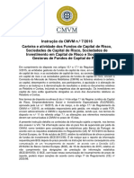 Instrução CMVM relativa ao reporte de fundos e sociedades de capital de risco