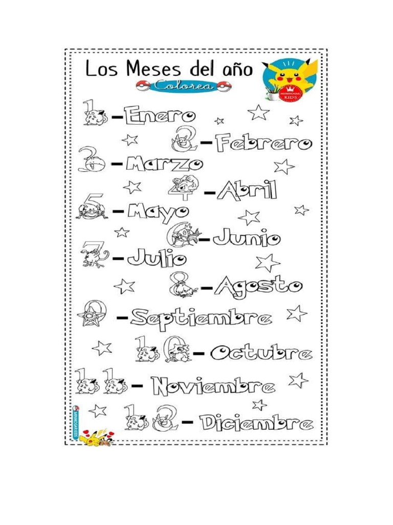 Meses Del Año para Colorear | PDF