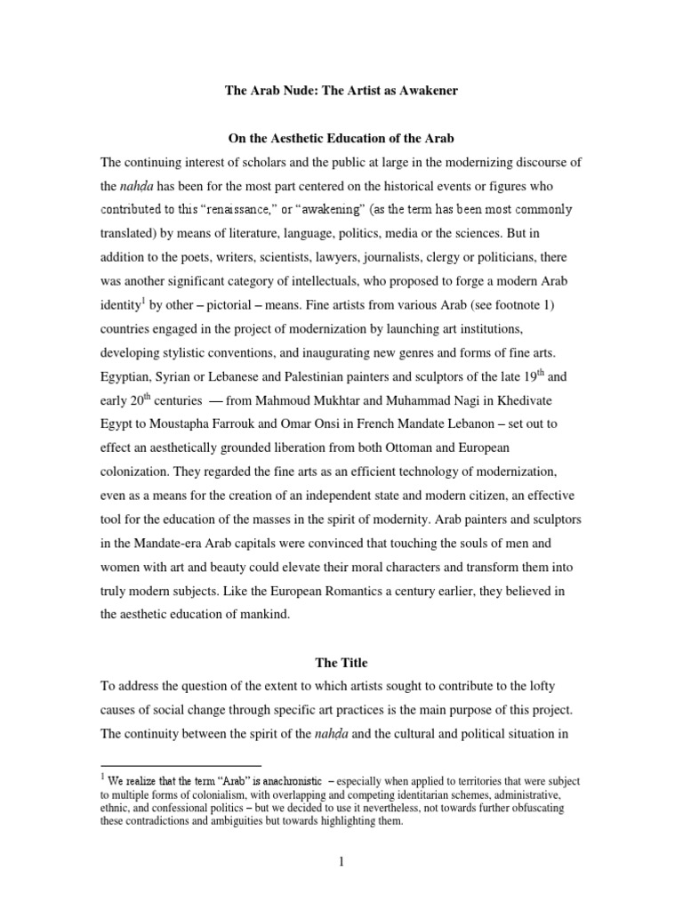 The Arab Nude: The Artist As Awakener | PDF | Nudity | Paintings