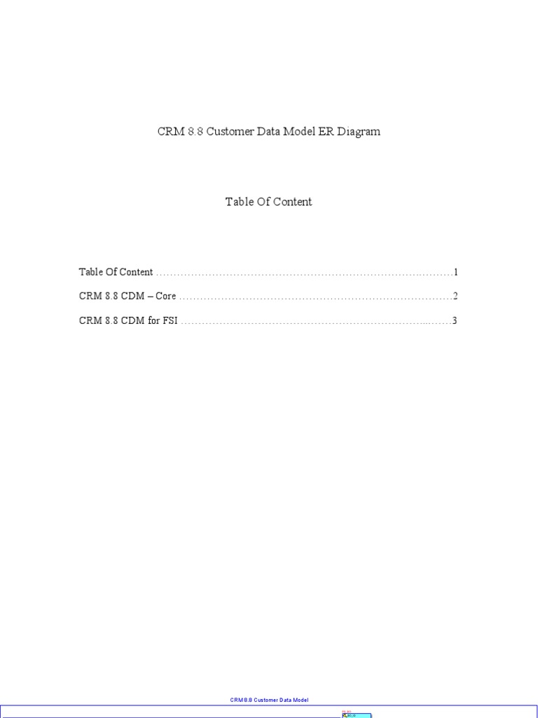 CRM 8.8 Customer Data Model | PDF | Business Economics | Information ...