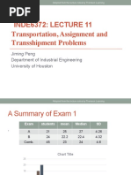 INDE6372: LECTURE 11 Transportation, Assignment and Transshipment Problems