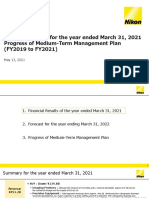 Nikon 2021 Fiscal Year Financial Report