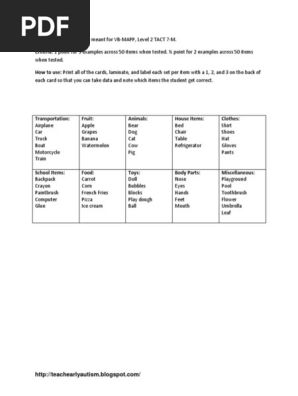 TACT Level 2-7 Materials