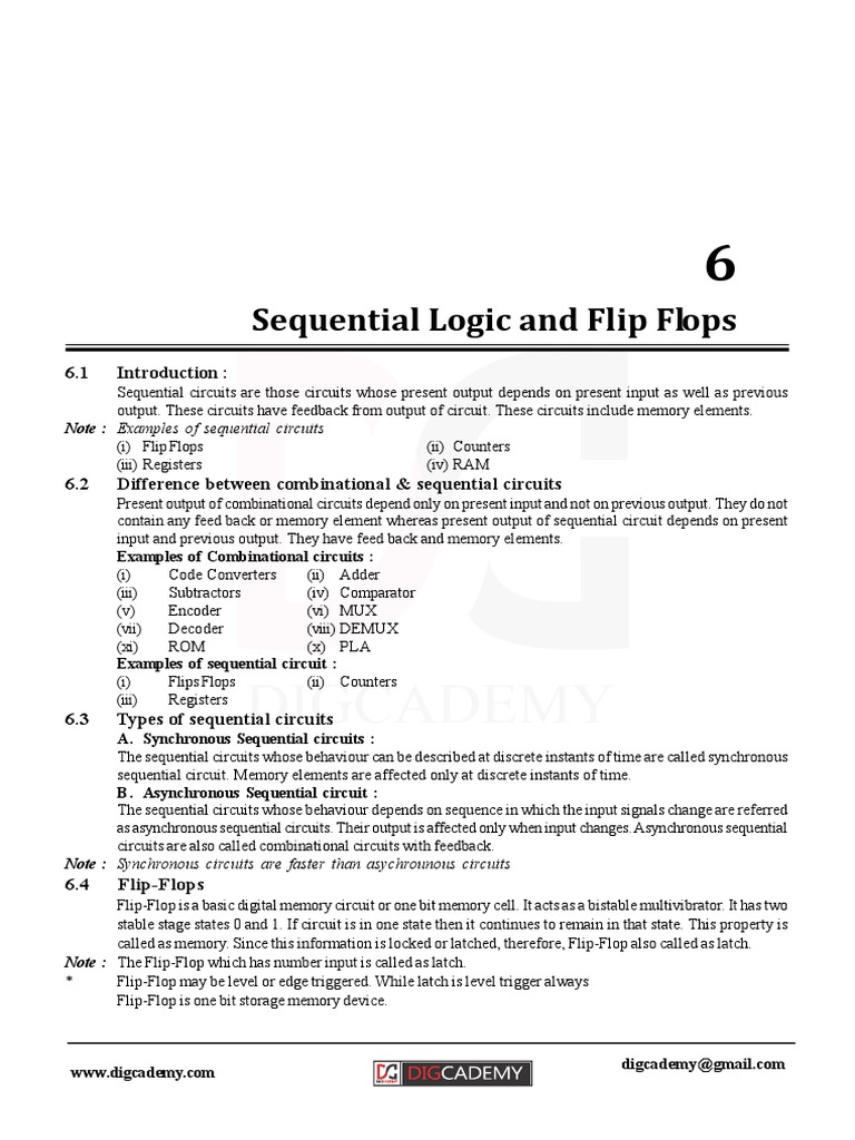 CH 6 Flip Flops - GATE - Course | PDF | Electronic Engineering ...