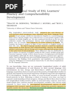 Derwing (2007) - A Longitudinal Study of ESL Leaners' Fluency PDF