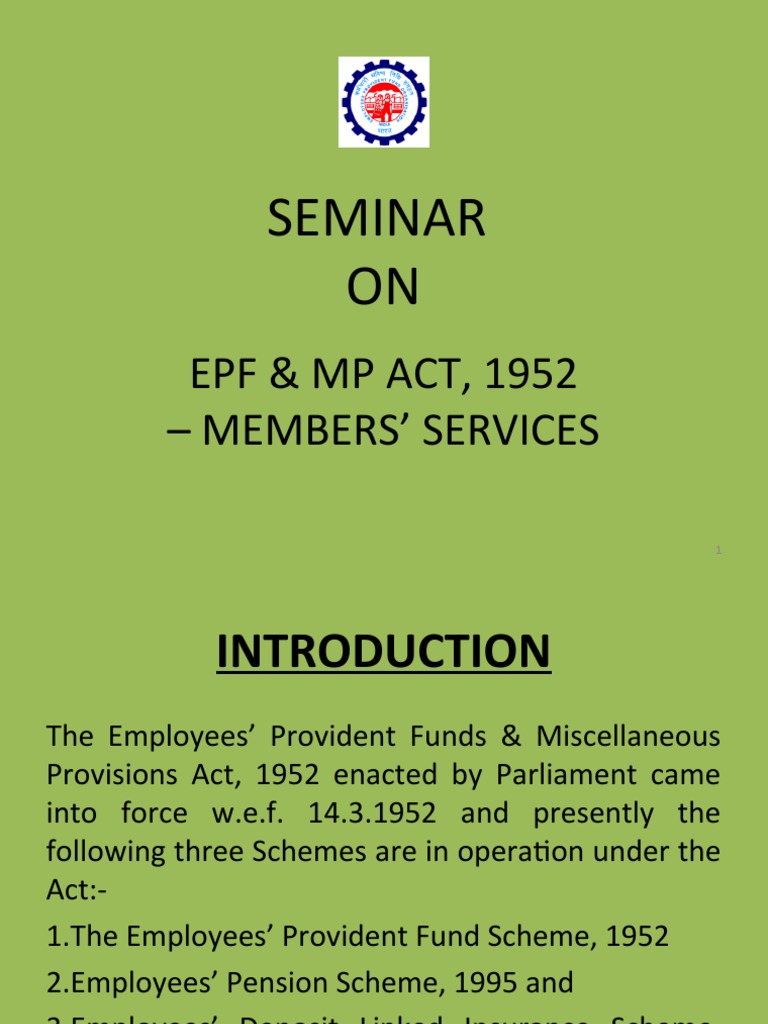 EMPLOYEES PROVIDENT FUND AND MISCELLANEOUS PROVISIONS ACT 1952 NOTES PDF visual data 2