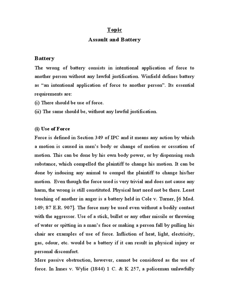 Assault And Battery PDF