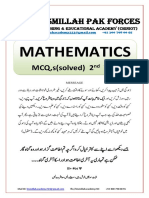 2nd Year Math Mcqs (Solved)