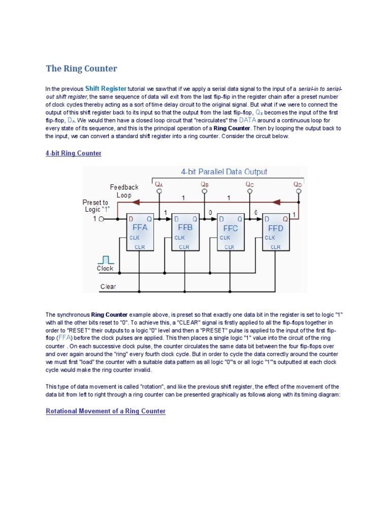 The Ring Counter Pdf Electronics Digital Technology