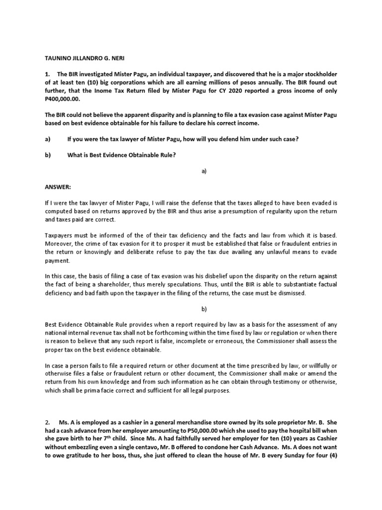 Analysis of Tax Law Cases and Principles Exhaustion of Administrative