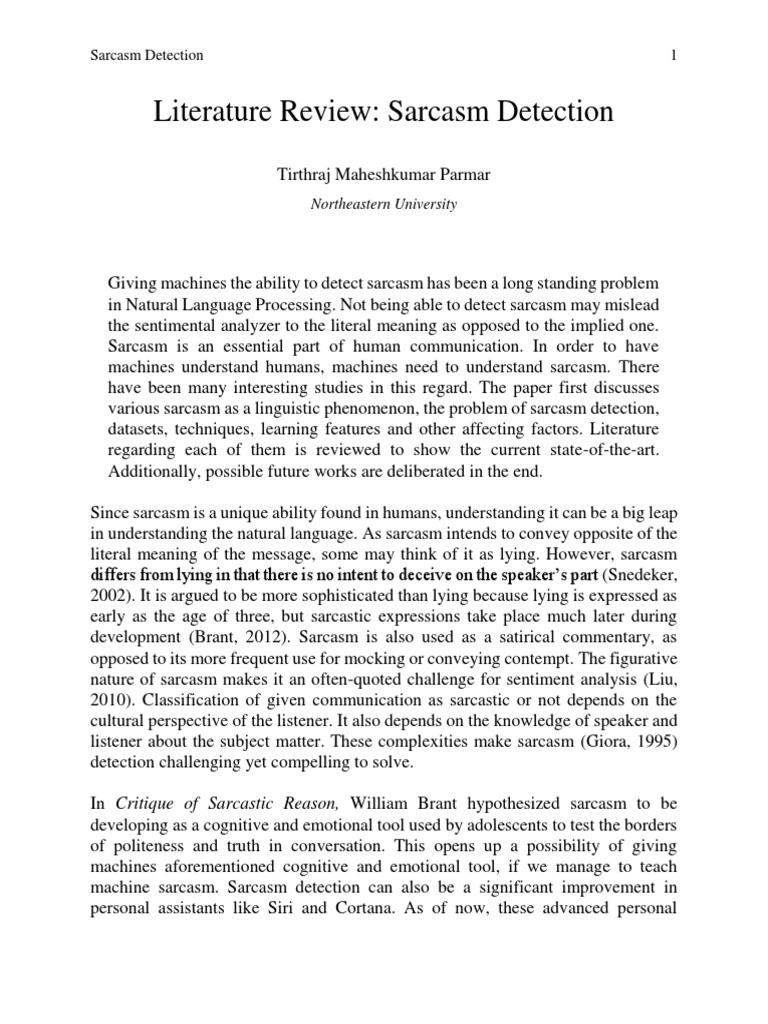 Understanding Sarcasm in NLP | PDF | Deep Learning | Cognitive Science