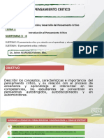 Unidad 1 Subtemas 3 y 4 Clase 2 Asignatura Pensamiento Critico