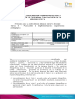 Formato de Consentimiento Informado para La Presentación de Evidencias Construcción de La Lengua Escrita