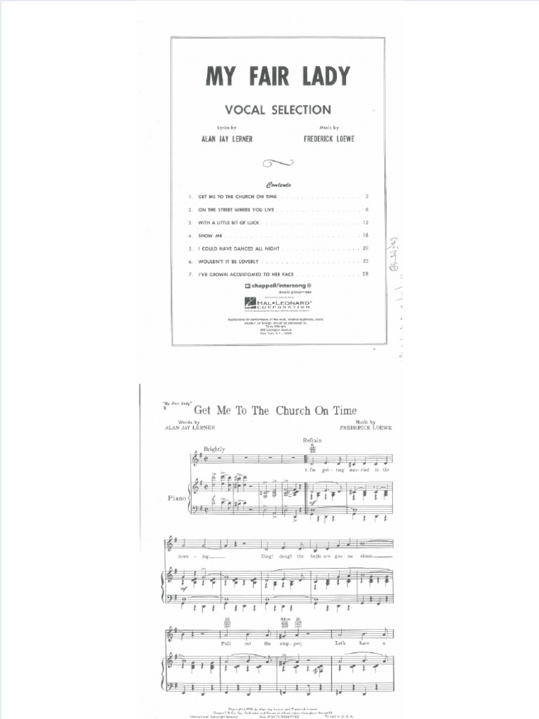 Fdocuments in My Fair Lady Scorepdf PDF