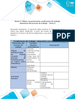 Matriz Caracterización Condiciones de Trabajo y Elementos Del Proceso de Trabajo - Tarea 3