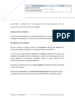 Análisis de La Propuesta de Financiación de Un Proyecto de Innovación Tecnológica - ANDRES DONOSO