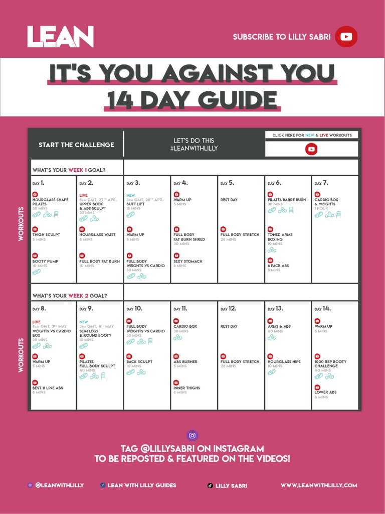 It's You Against You 14 Day Guide A comprehensive schedule and goals