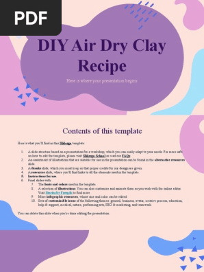 DIY Air Dry Clay Recipe by Slidesgo