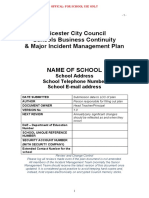 Leicester City Council Schools Business Continuity & Major Incident Management Plan