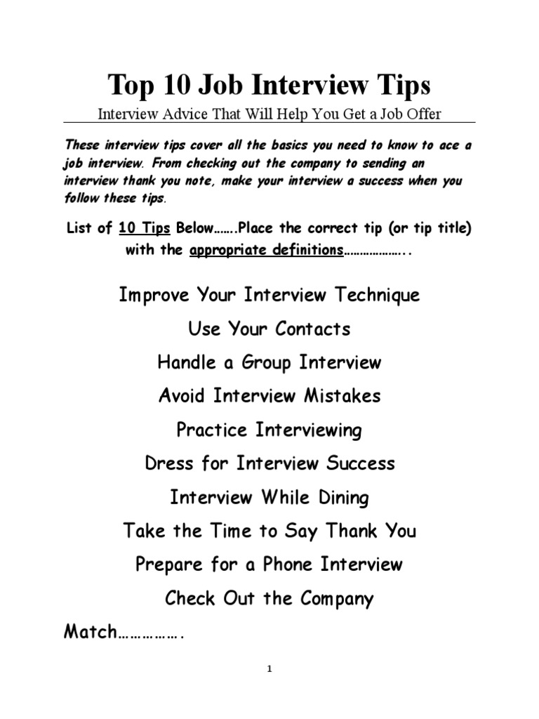 Essential Interview Etiquette Tips | PDF | Job Interview | Interview