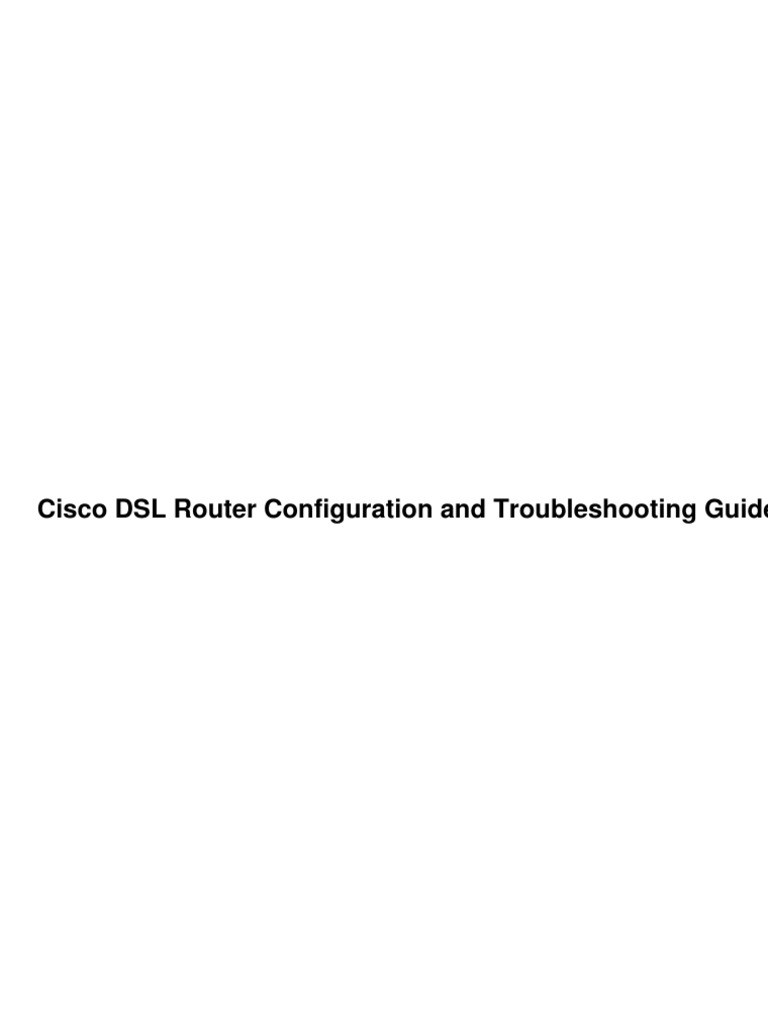 (Ebook) Cisco DSL Router Configuration and Troubleshooting 2003 | PDF ...