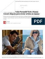 Tom Cruise Ou Yulia Peressild? EUA e Rússia Travam Disputa para Enviar Artista Ao Espaço