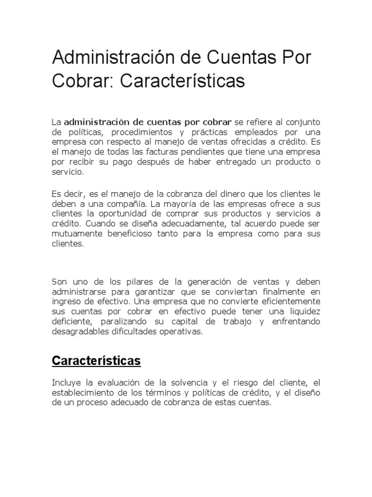 Administración de Cuentas Por Cobrar | PDF | Empresas | Pequeñas y ...