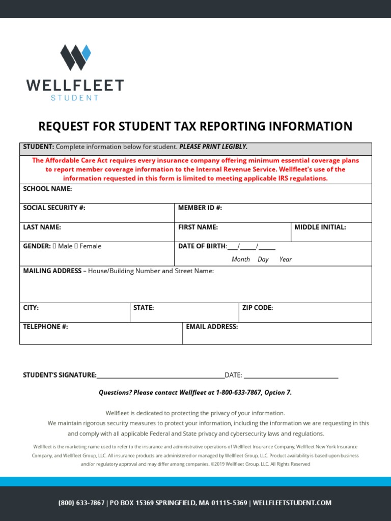 Request For Student Tax Reporting Information Questions? Please