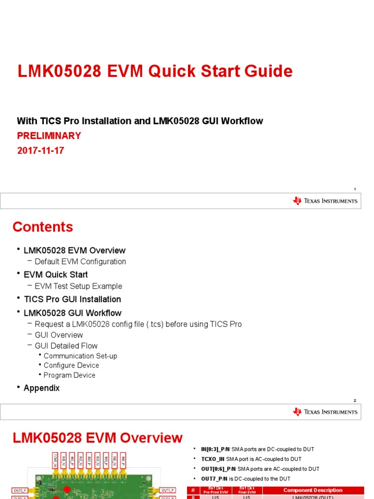 TICS Pro Guide for LMK05028 EVM | PDF | Information And Communications ...