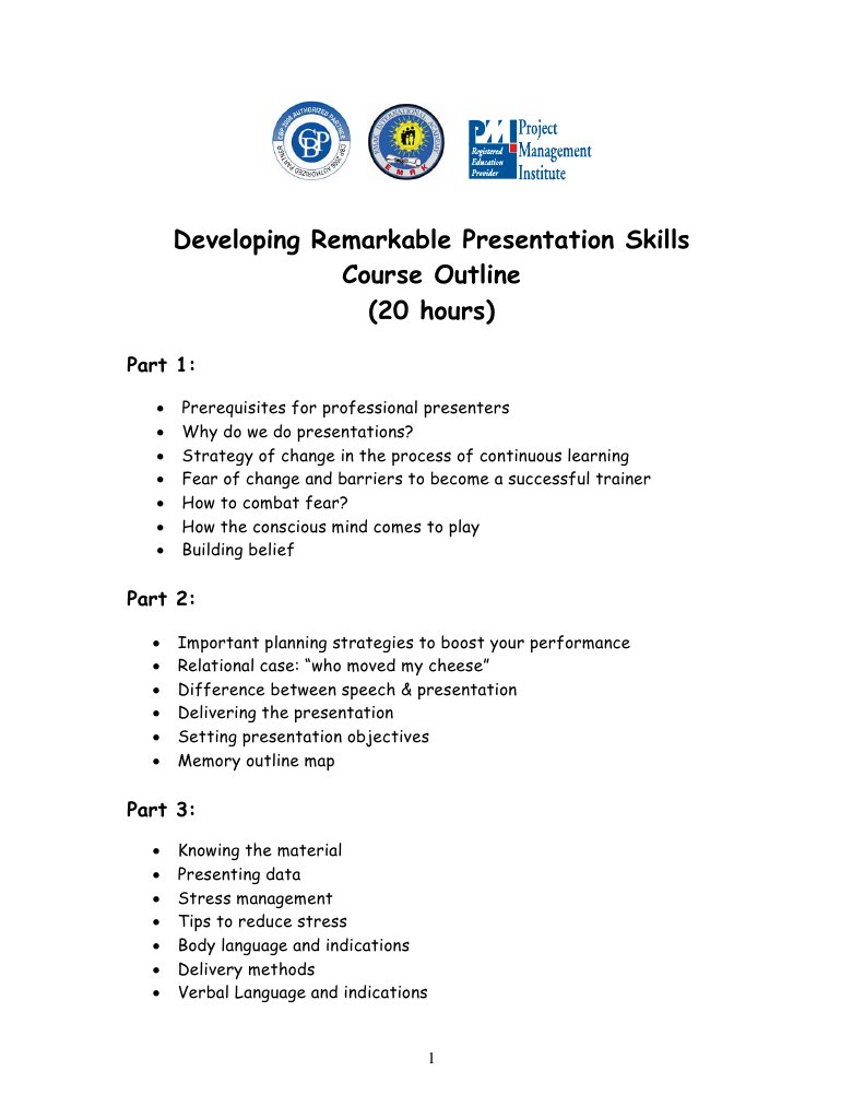 Mastering Presentation Skills Course | PDF