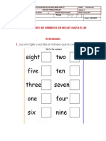 Learning English numbers up to 20