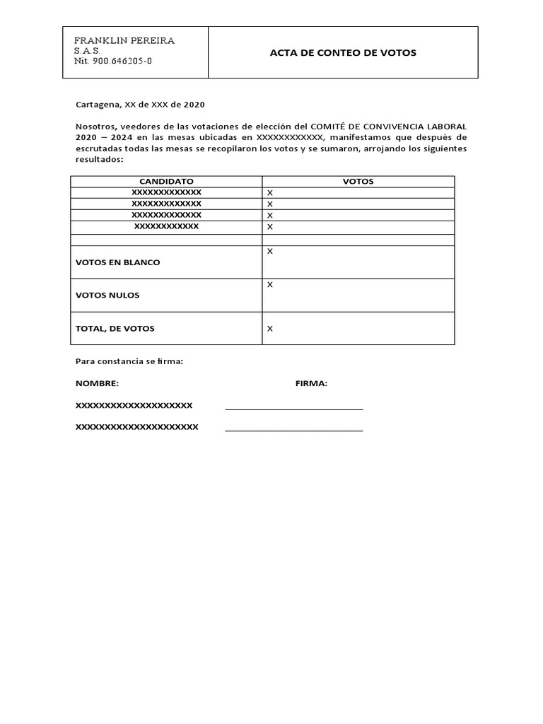 Formato Conteo de Votos PDF