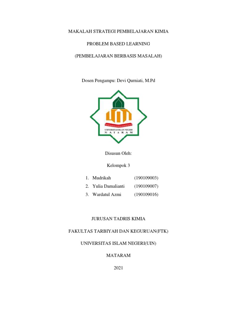 Meningkatkan pengertian model pembelajaran berbasis masalah pdf
