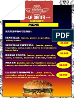 Menu La Santa Burguer