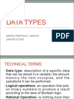 Data Types: Maria Cristina A. Magon (Instructor)