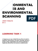 Environmental Forces and Environmental Scanning: Jhoey Poblete MT Ii
