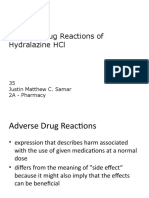 Adverse Drug Reactions of Hydralazine HCL: 35 Justin Matthew C. Samar 2A - Pharmacy