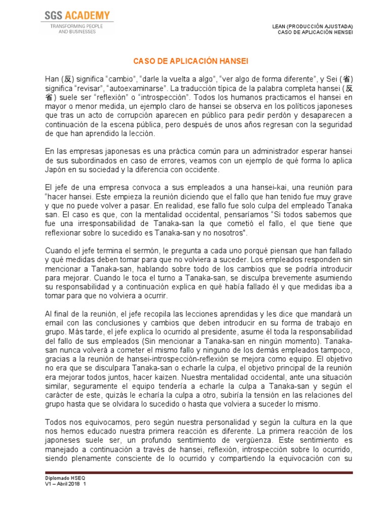 Aplicación del Método Hansei en Japón | PDF | Japón