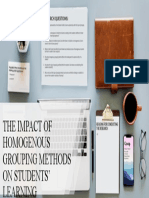 The Impact of Homogeneous Grouping Methods on Students' Learning and Self-Esteem
