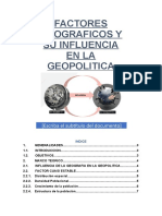 Factores Geográficos y Su Influencia en La Geopolítica