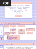 Effects of The Community Support Program (CSP) Conducted by The Philippine National Police and Armed Forces of The Philippines in Sagada